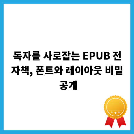 독자를 사로잡는 EPUB 전자책, 폰트와 레이아웃 비밀 공개