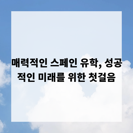 매력적인 스페인 유학, 성공적인 미래를 위한 첫걸음