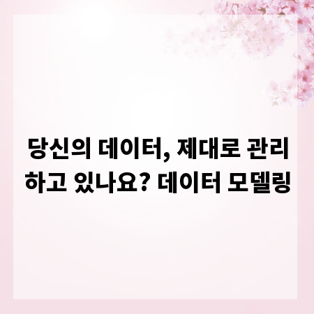 당신의 데이터, 제대로 관리하고 있나요? 데이터 모델링