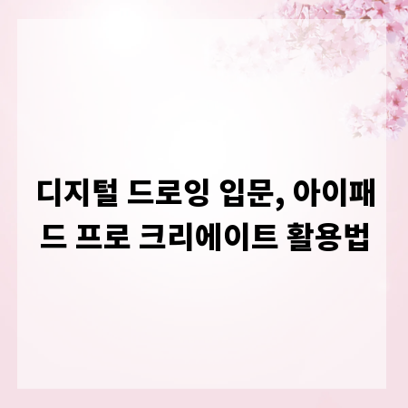 디지털 드로잉 입문, 아이패드 프로 크리에이트 활용법