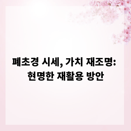 폐초경 시세, 가치 재조명: 현명한 재활용 방안