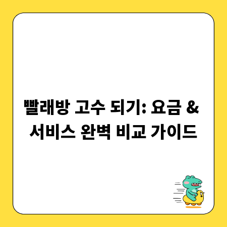 빨래방 고수 되기: 요금 & 서비스 완벽 비교 가이드