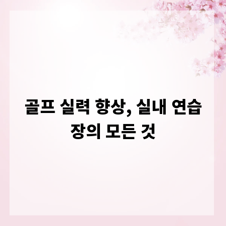 골프 실력 향상, 실내 연습장의 모든 것