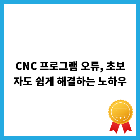 CNC 프로그램 오류, 초보자도 쉽게 해결하는 노하우