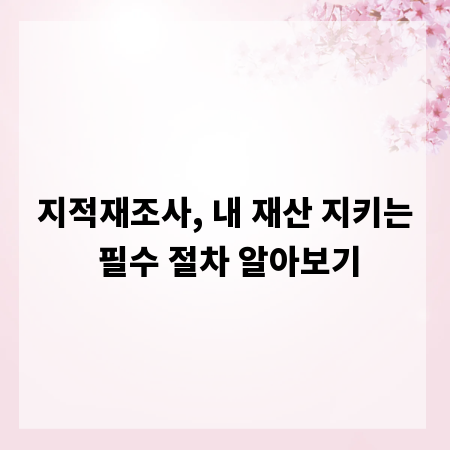 지적재조사, 내 재산 지키는 필수 절차 알아보기