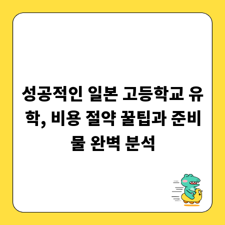 성공적인 일본 고등학교 유학, 비용 절약 꿀팁과 준비물 완벽 분석