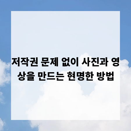 저작권 문제 없이 사진과 영상을 만드는 현명한 방법
