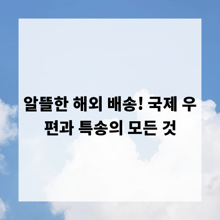알뜰한 해외 배송! 국제 우편과 특송의 모든 것