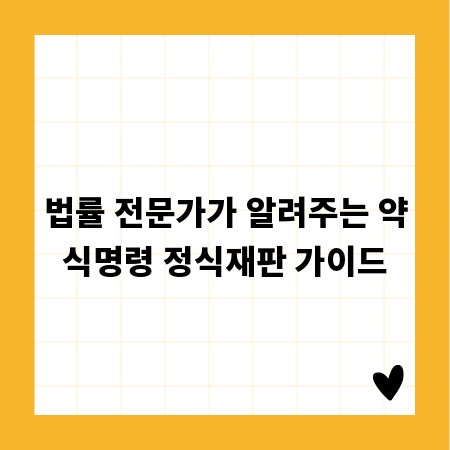 법률 전문가가 알려주는 약식명령 정식재판 가이드