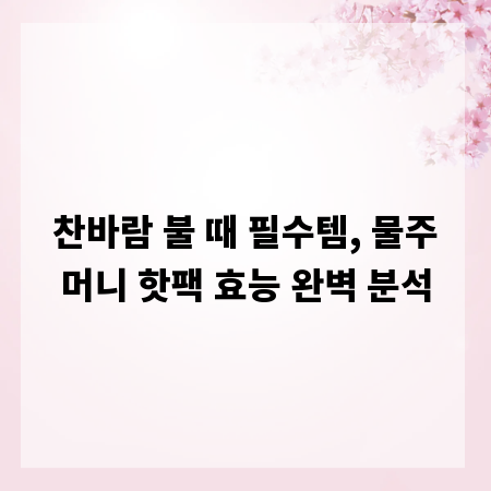 찬바람 불 때 필수템, 물주머니 핫팩 효능 완벽 분석