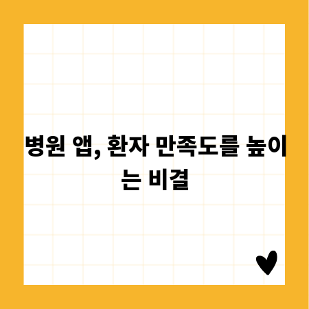 병원 앱, 환자 만족도를 높이는 비결
