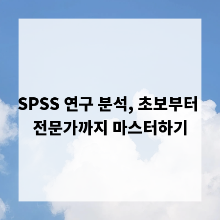 SPSS 연구 분석, 초보부터 전문가까지 마스터하기
