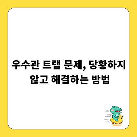 우수관 트랩 문제, 당황하지 않고 해결하는 방법