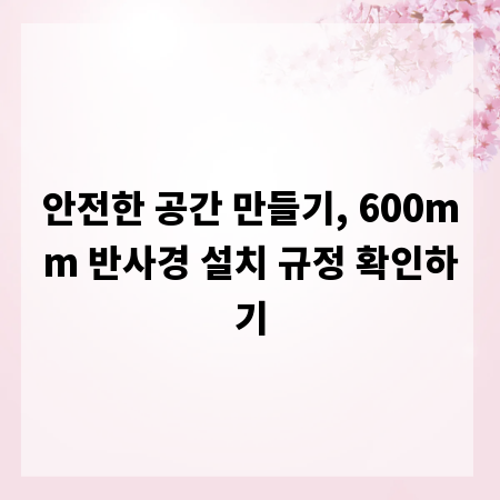 안전한 공간 만들기, 600mm 반사경 설치 규정 확인하기