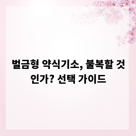 벌금형 약식기소, 불복할 것인가? 선택 가이드