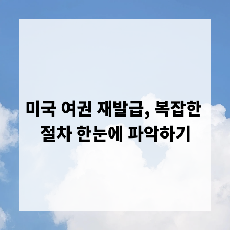 미국 여권 재발급, 복잡한 절차 한눈에 파악하기