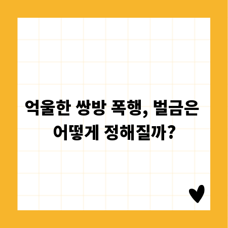 억울한 쌍방 폭행, 벌금은 어떻게 정해질까?