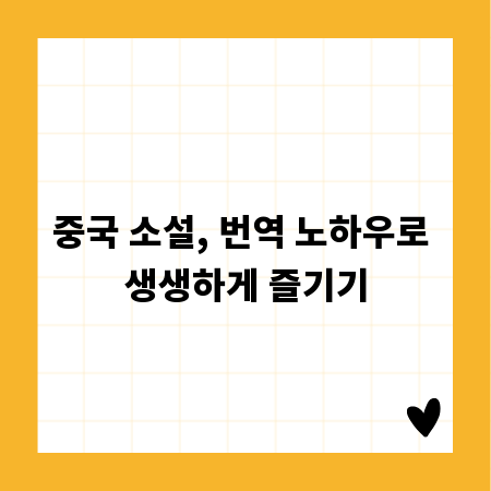 중국 소설, 번역 노하우로 생생하게 즐기기