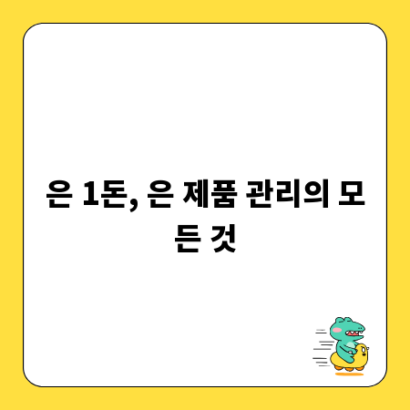 은 1돈, 은 제품 관리의 모든 것