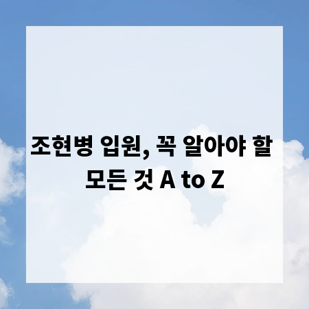 조현병 입원, 꼭 알아야 할 모든 것 A to Z