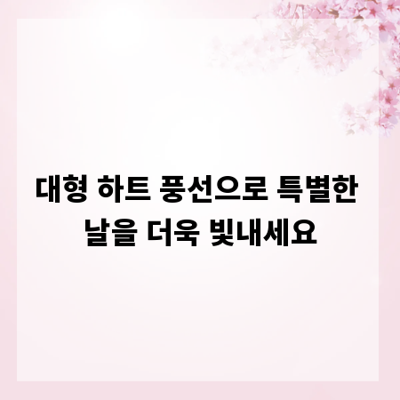 대형 하트 풍선으로 특별한 날을 더욱 빛내세요