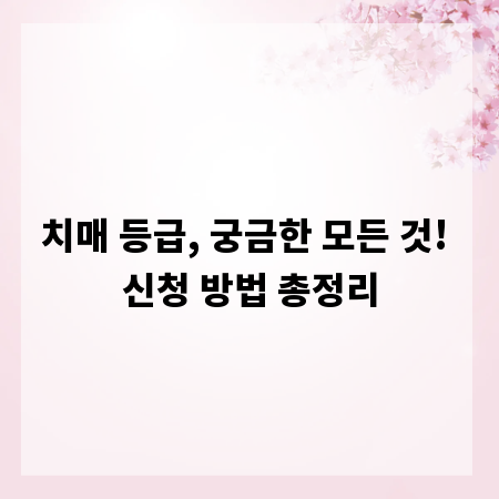 치매 등급, 궁금한 모든 것! 신청 방법 총정리