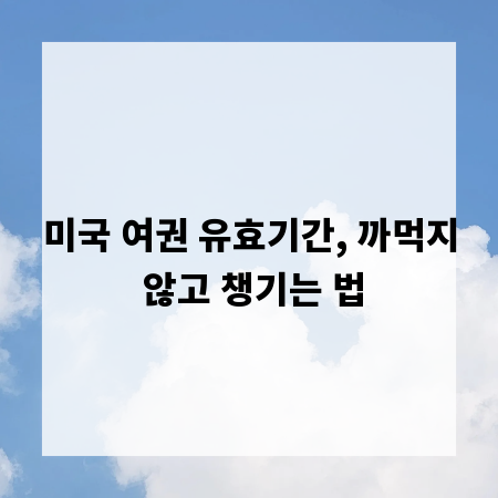 미국 여권 유효기간, 까먹지 않고 챙기는 법