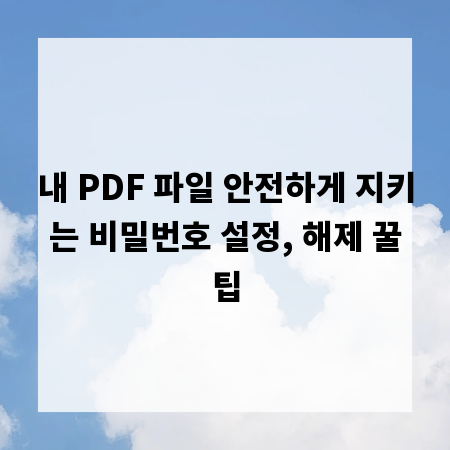 내 PDF 파일 안전하게 지키는 비밀번호 설정, 해제 꿀팁