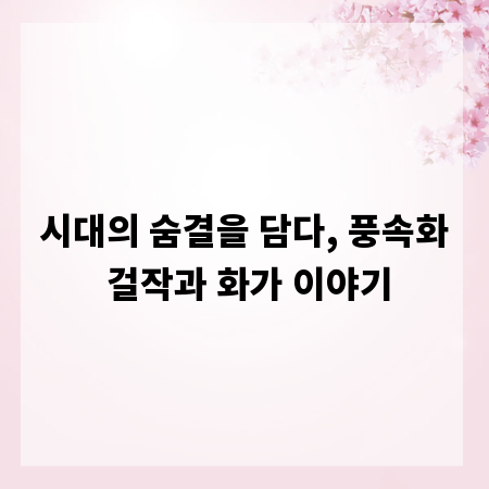 시대의 숨결을 담다, 풍속화 걸작과 화가 이야기