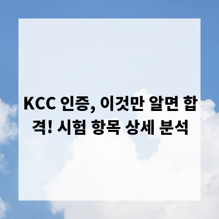 KCC 인증, 이것만 알면 합격! 시험 항목 상세 분석