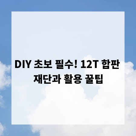 DIY 초보 필수! 12T 합판 재단과 활용 꿀팁