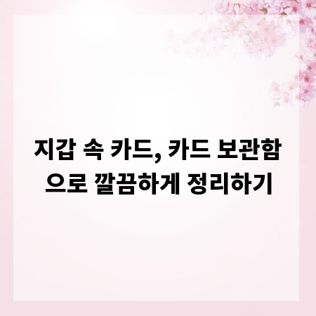 지갑 속 카드, 카드 보관함으로 깔끔하게 정리하기