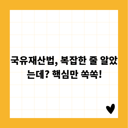 국유재산법, 복잡한 줄 알았는데? 핵심만 쏙쏙!