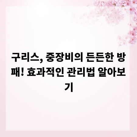 구리스, 중장비의 든든한 방패! 효과적인 관리법 알아보기