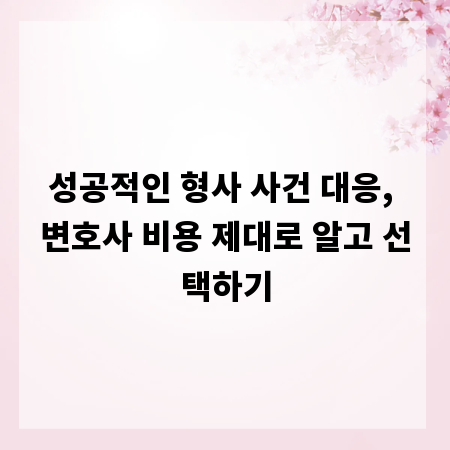 성공적인 형사 사건 대응, 변호사 비용 제대로 알고 선택하기