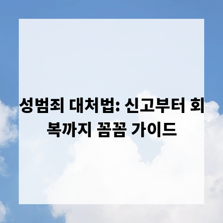 성범죄 대처법: 신고부터 회복까지 꼼꼼 가이드