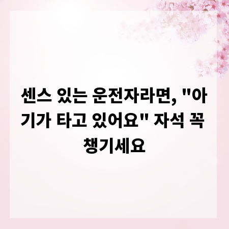 센스 있는 운전자라면, 