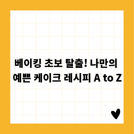 베이킹 초보 탈출! 나만의 예쁜 케이크 레시피 A to Z