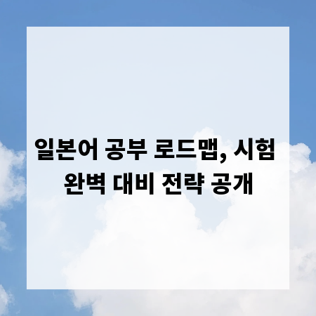 일본어 공부 로드맵, 시험 완벽 대비 전략 공개