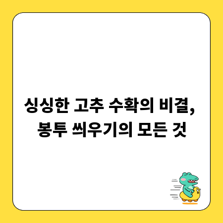 싱싱한 고추 수확의 비결, 봉투 씌우기의 모든 것