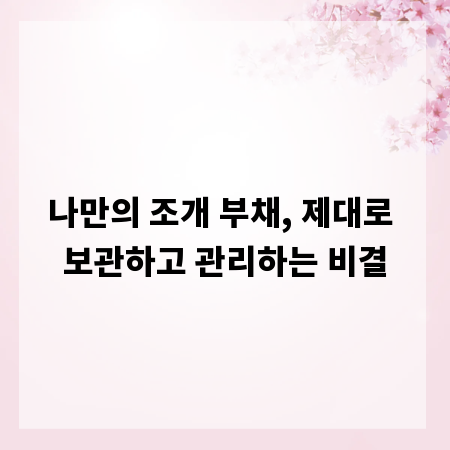 나만의 조개 부채, 제대로 보관하고 관리하는 비결