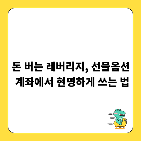 돈 버는 레버리지, 선물옵션 계좌에서 현명하게 쓰는 법