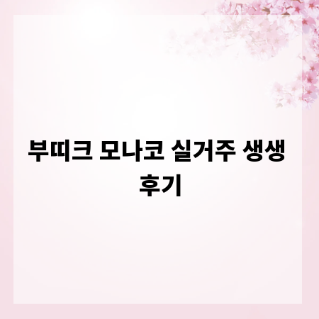 부띠크 모나코 실거주 생생 후기
