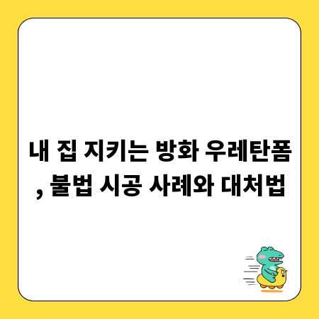내 집 지키는 방화 우레탄폼, 불법 시공 사례와 대처법