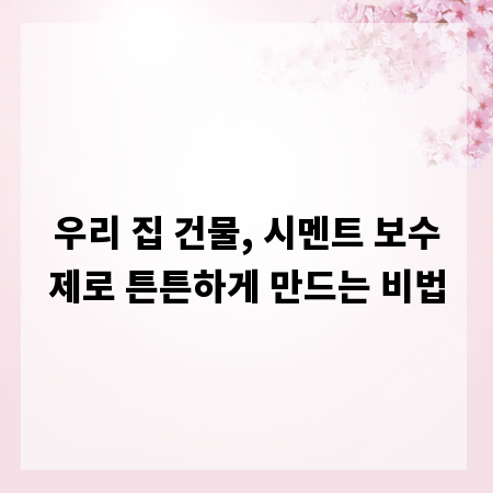 우리 집 건물, 시멘트 보수제로 튼튼하게 만드는 비법