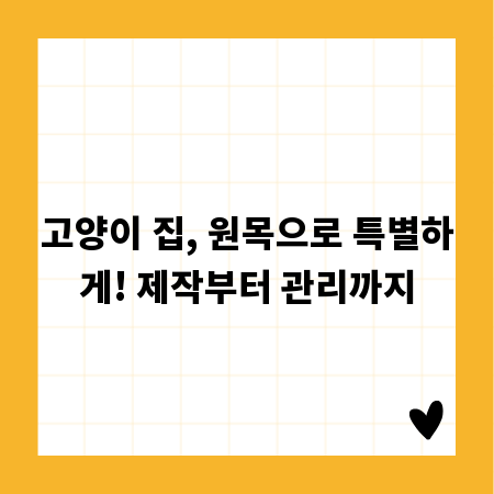고양이 집, 원목으로 특별하게! 제작부터 관리까지