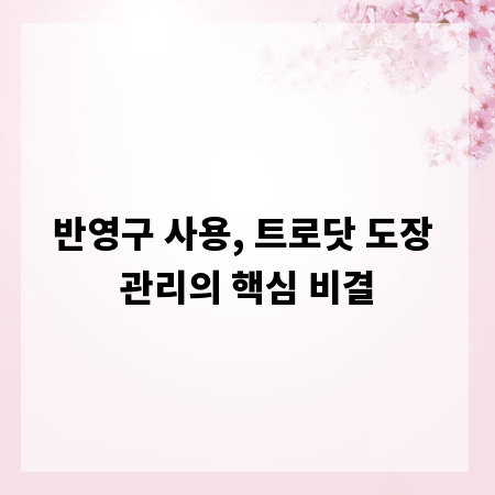 반영구 사용, 트로닷 도장 관리의 핵심 비결