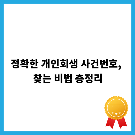 정확한 개인회생 사건번호, 찾는 비법 총정리