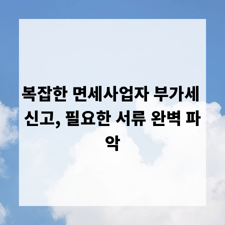 복잡한 면세사업자 부가세 신고, 필요한 서류 완벽 파악