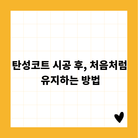탄성코트 시공 후, 처음처럼 유지하는 방법